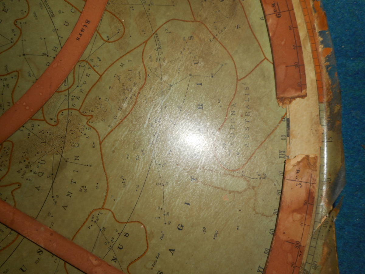 アンティーク、天球図、天文、星座早見盤、、星図、星座図絵1892年『超大型プール兄弟星座早見盤』Star map, Planisphere, Celestial atlas_画像5