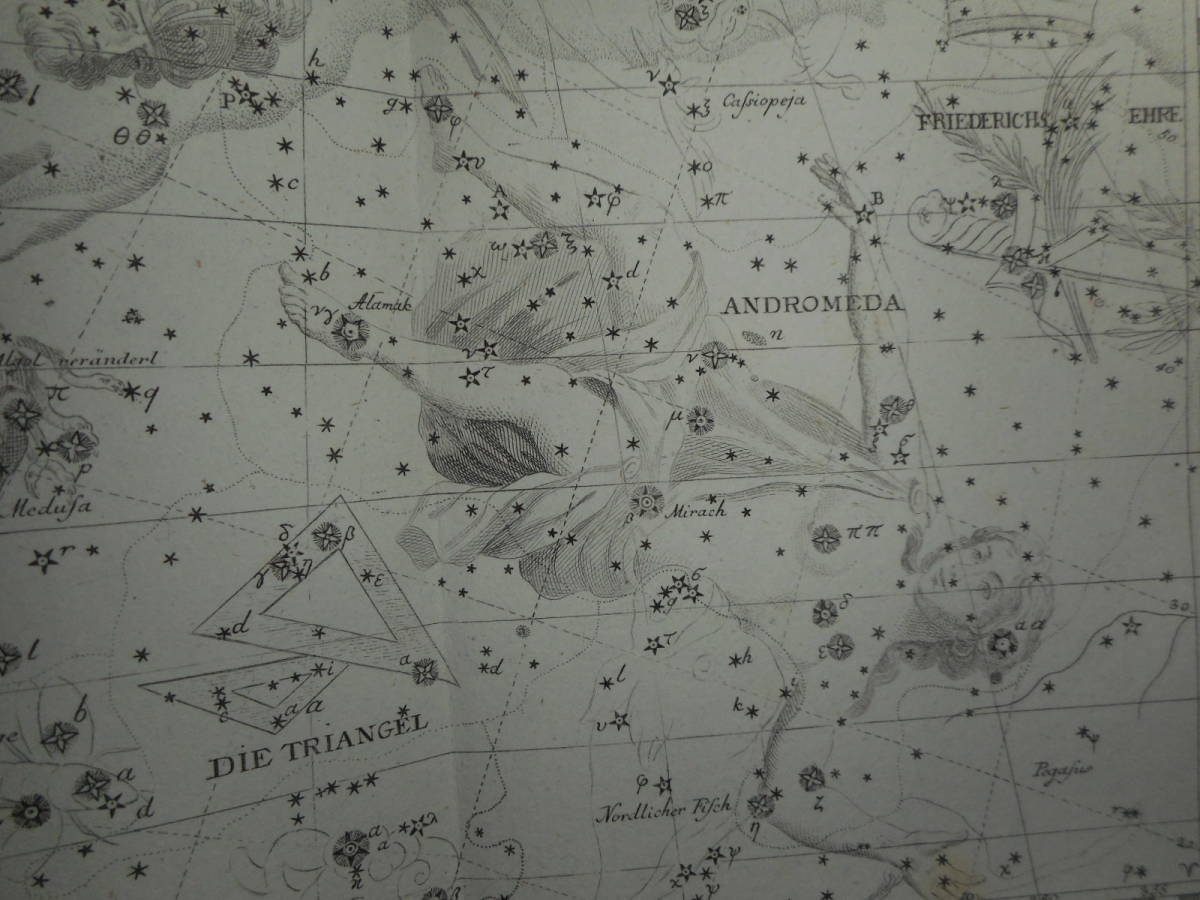 アンティーク、天文、天体、星座早見盤、銅版画、星図、1805年『ボーデの星図改訂版』Star map, Planisphere, Celestial atlas_画像5
