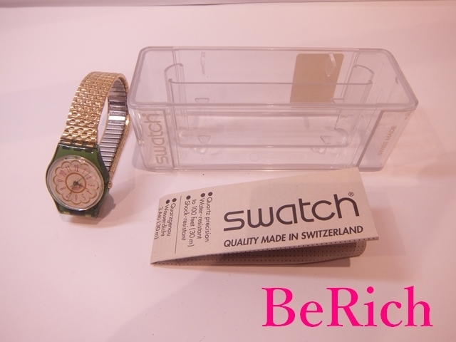 スウォッチ Swatch レディース 腕時計 アイボリー 文字盤 プラスチック SS ゴールド アナログ クォーツ ファッション【中古】ht2042_画像7