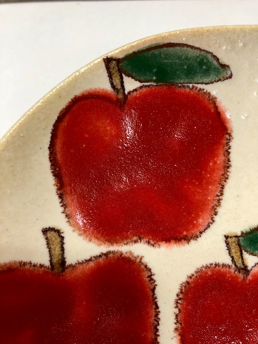 Paypayフリマ りんごの果実が可愛いフルーツ皿 新品未使用1枚日本 土岐