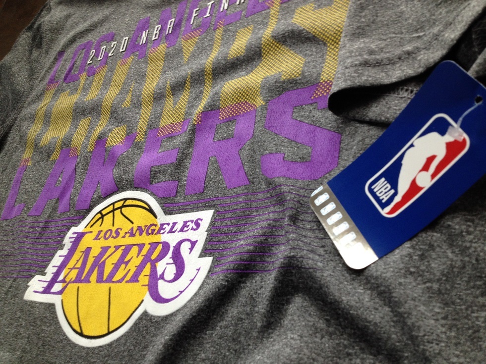 [ decided USA]2020 NBA CHAMPIONS* Los Angeles * Ray The Cars @ complete sale . origin [LAKERS CHAMPS] Logo go in [NBA Lakers 2020 NBA Champions Tee]Grey@L