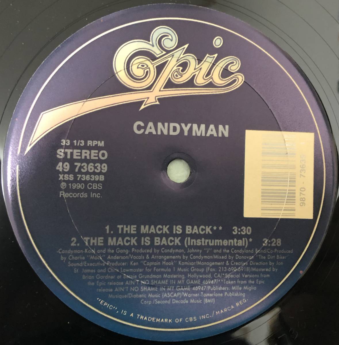 OLD MIDDLE discharge middle / CANDYMAN / MELT IN YOUR MOUTH (SPINNERS joke material ) / THE MACK IS BACK / 1990 HIPHOP / CANDY MAN