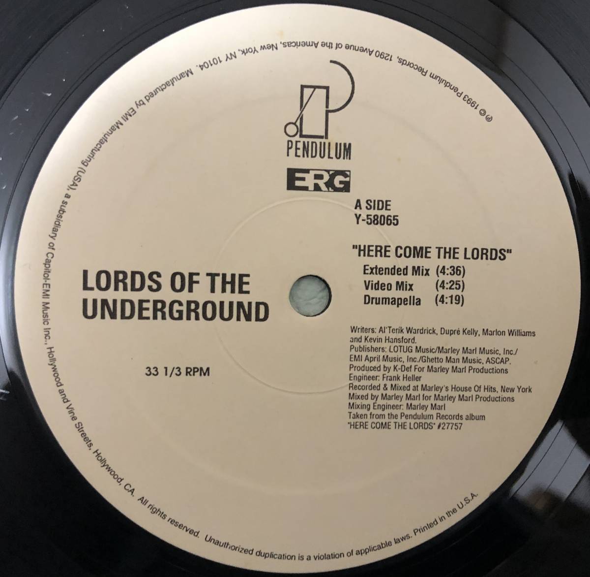 OLD MIDDLE 放出中 / LORDS OF THE UNDERGROUND / HERE COME THE LORDS / LORD JAZZ HIT ME ONE TIME / 1993 HIPHOP ORIGINAL_画像1