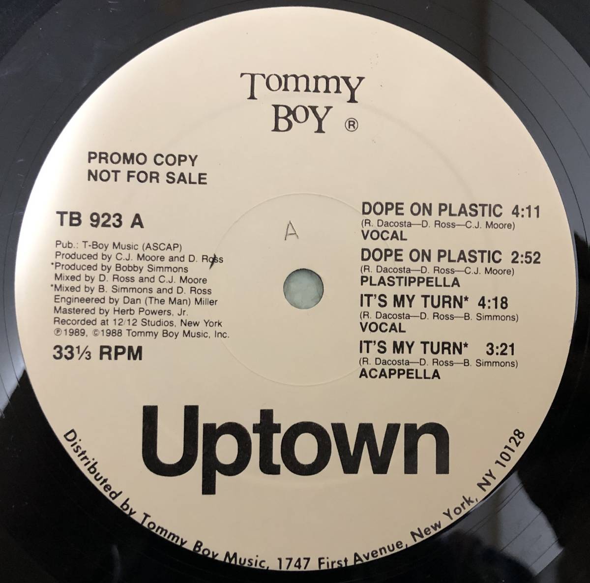 OLD MIDDLE 放出中 / US ORIGINAL PROMO / UPTOWN / DOPE ON PLASTIC / IT'S MY TURN / 1989 HIPHOP_画像1