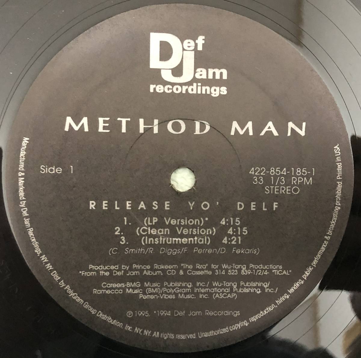 OLD MIDDLE 放出中 / US ORIGINAL / METHOD MAN / RELEASE YO' DELF / BRING THE PAIN / 1994 HIPHOP / WU TANG CLAN_画像3