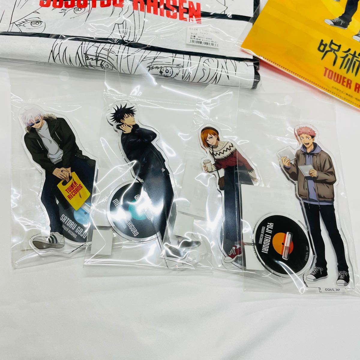 呪術廻戦 × TOWER RECORDS アクリルスタンド 全4種セット じゅじゅつ コラボ グッズ タワレコ