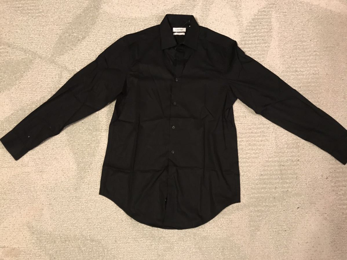 USA buy CALVIN KLEIN Calvin Klein slim Fit long sleeve shirt black size 15-32-33 new goods unused 