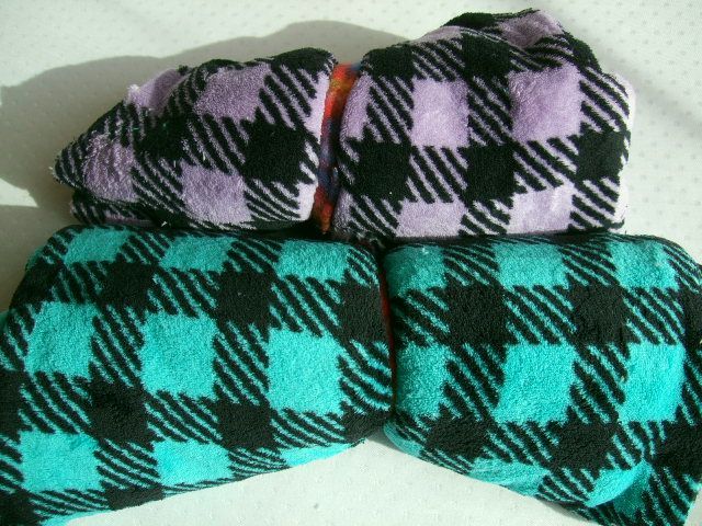  cloth ko35# is gire2 pieces set # purple color × black + green color × black check pattern boa cloth 