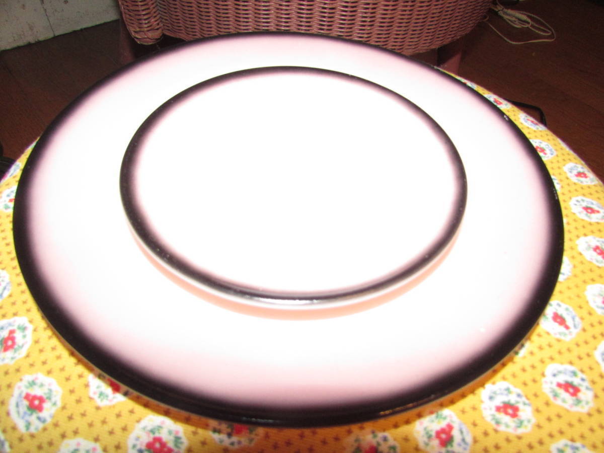  Hazel Atlas весь ido розовый черный мелкая тарелка 5 шт. комплект античный 