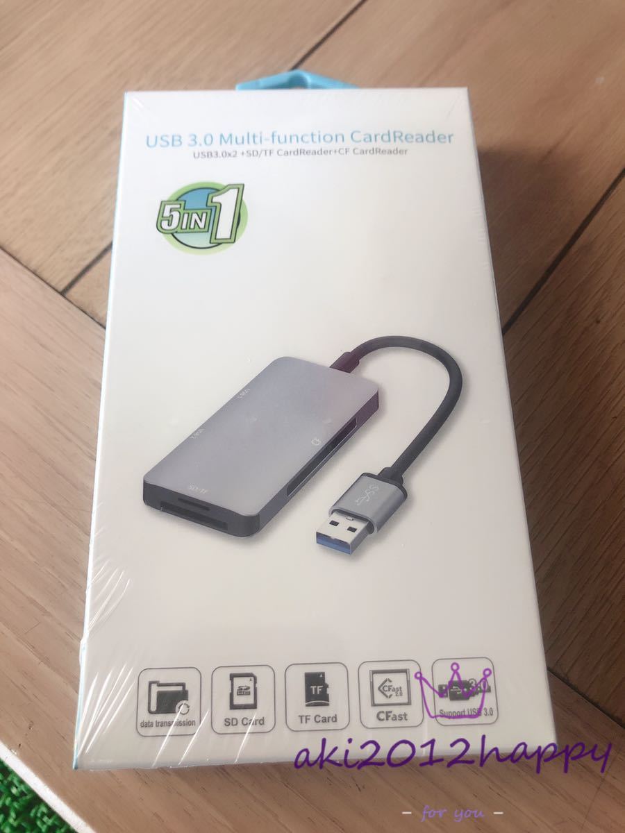 高速USB 3.0 5-in-1 5in1カードリーダーはCF / SD/マイクロSD / TFカード 80cm USBインターフェイスはキーボード/マウスおよびUディスク