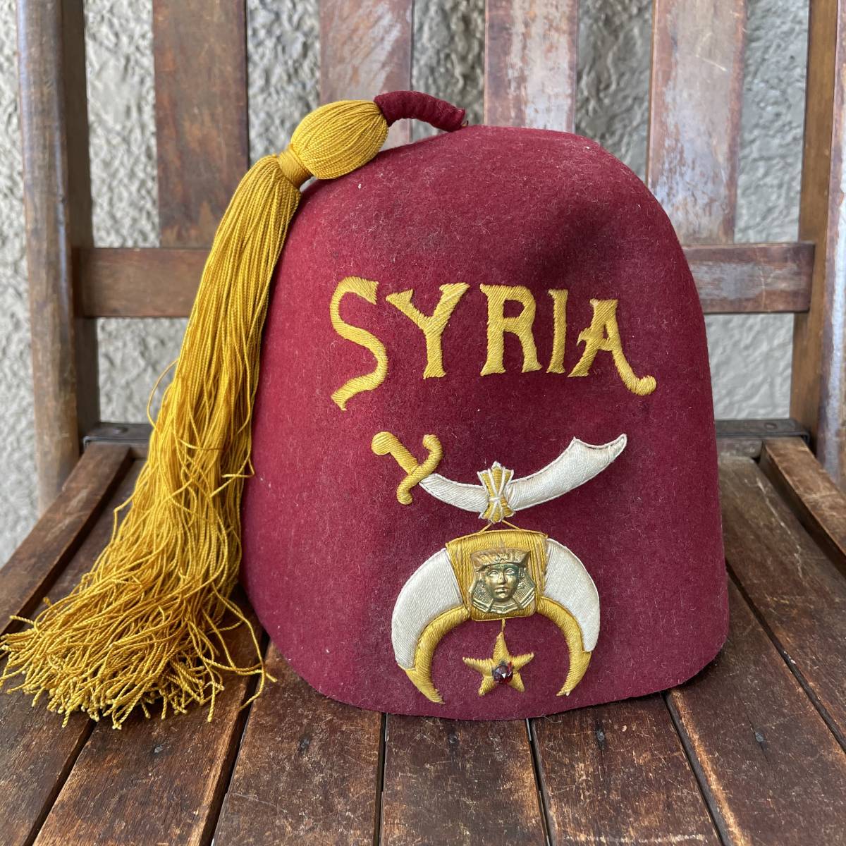 超レア！50's～秘密結社　中東シリア　フリーメイソンの帽子　アメリカアンティーク/60's70's雑貨ヴィンテージ古着ヨーロッパ東欧