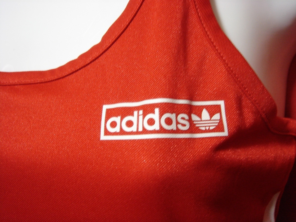 * новый товар не использовался adidas Adidas One-piece средний длинный форма S красный белый Apple Logo retro Vintage старый бирка 