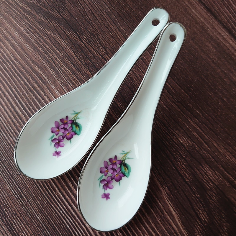  Taiwan retro * large same made * Chinese milk vetch lotus flower purple floral print silver . large same Special white * Taiwan tableware * Vintage 