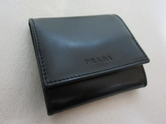 プラダ PRADA 本革 コインケース S ブラック 財布（中古）_画像2