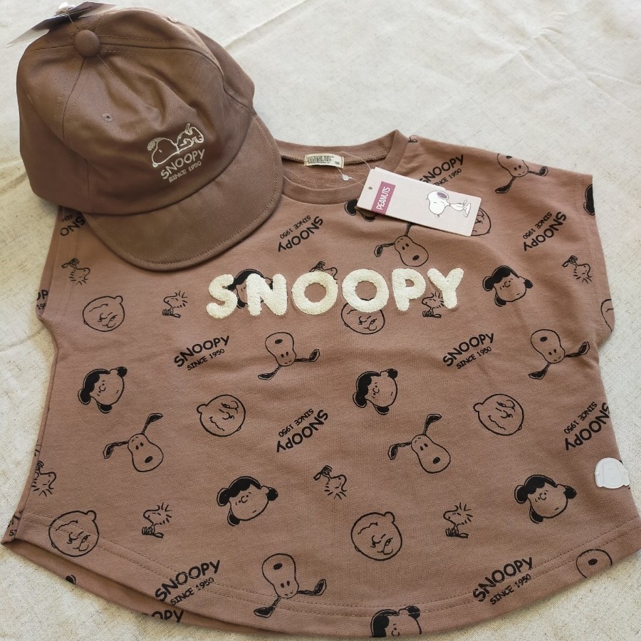 Paypayフリマ スヌーピー 総柄 ブラウン 半袖 Tシャツ 帽子 キャップ セット Paypayフリマ スヌーピー 総柄 ブラウン 半袖 Tシャツ 帽子 キャップ セット