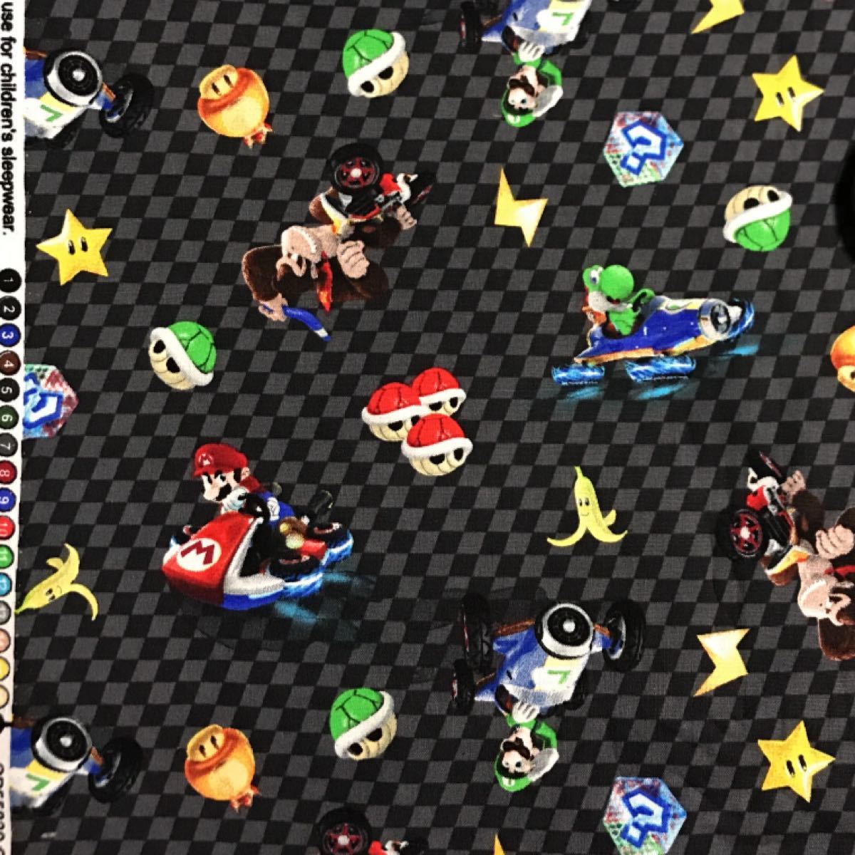 Paypayフリマ スーパーマリオ マリオカート柄 生地 ハギレ 黒 Paypayフリマ スーパーマリオ マリオカート柄 生地 ハギレ 黒