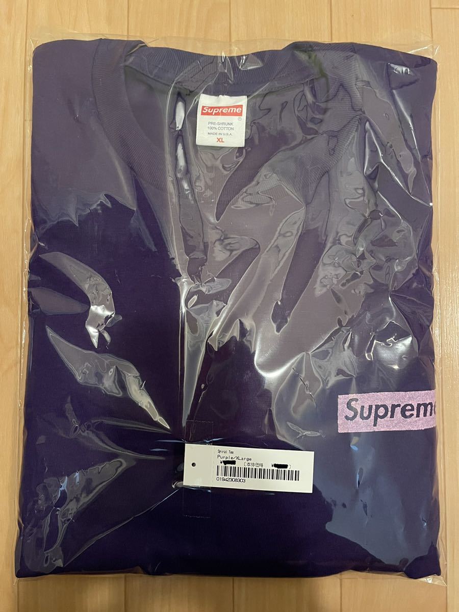 XL Supreme Spiral Tee Purple XLarge 21SS シュプリーム スパイラル ティー 半袖 Tシャツ パープル 紫