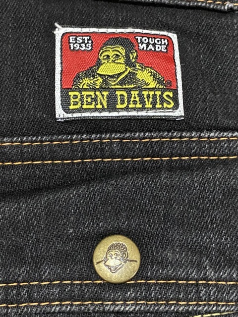 ※BEN DAVIS ベンデイビス 裾リブ サルエル ジョッパーズ ストレッチ デニム パンツ ブラック 日本製 32 　 　　　　　BJBA.C_画像6