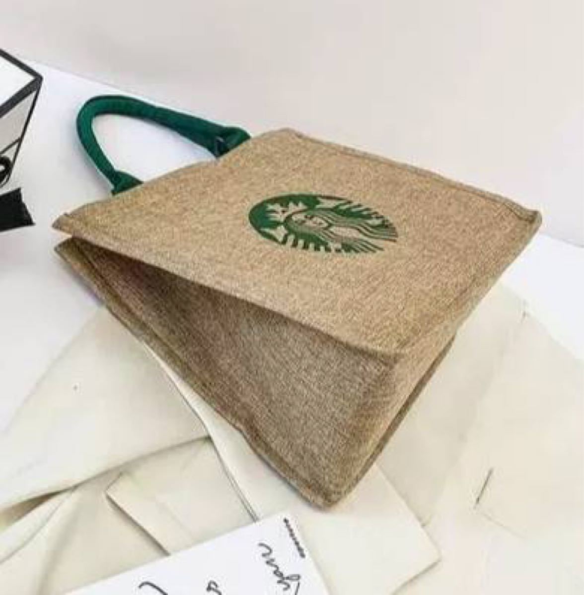 追跡有★STARBUCKS かごバッグ風 トートバッグ スターバックス トートバッグ STARBUCKS スタバ スターバックス