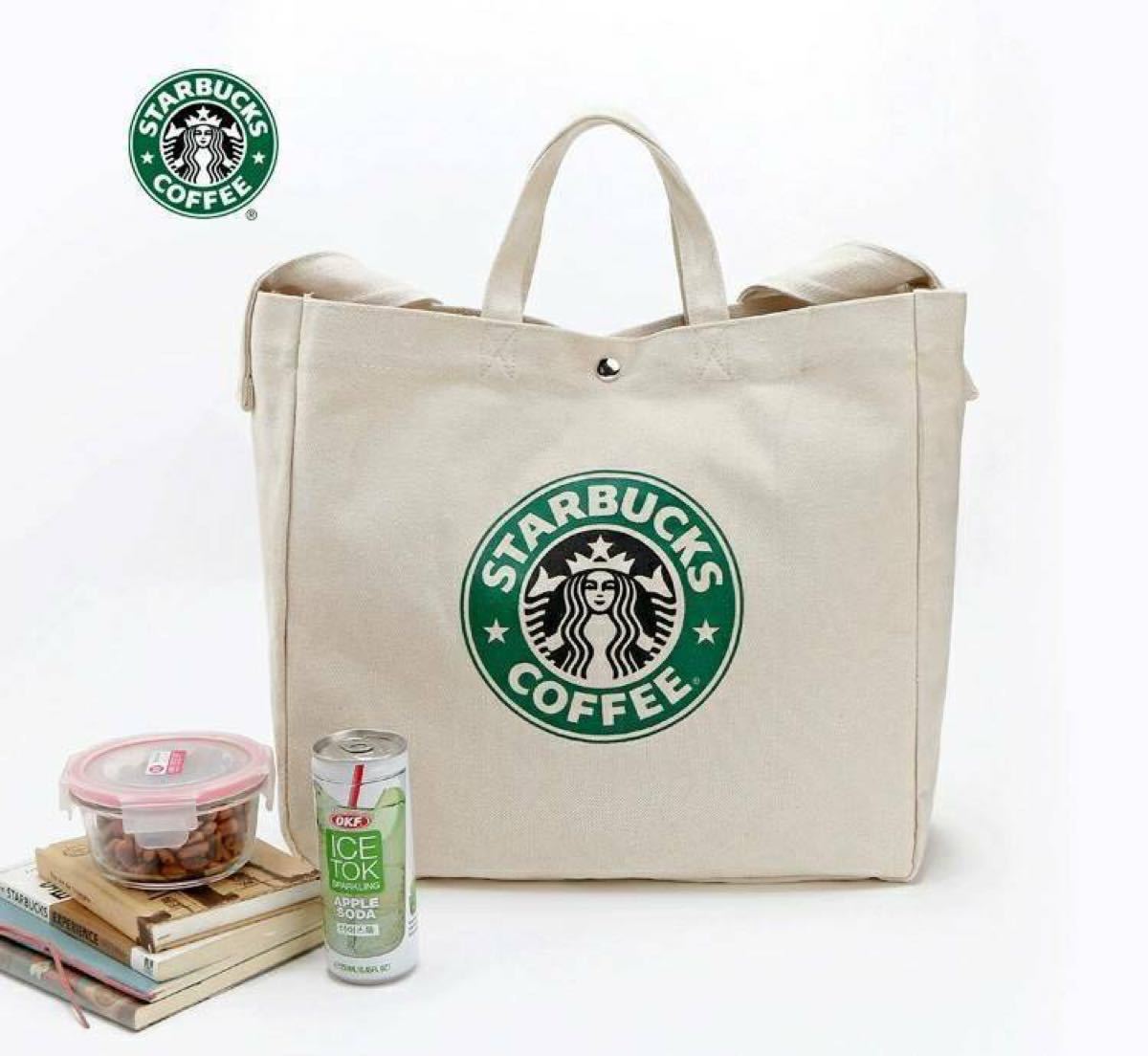 【送料込】STARBUCKS A4 キャンバス トートバッグ スターバックス トートバッグ キャンバストートバッグ スタバ