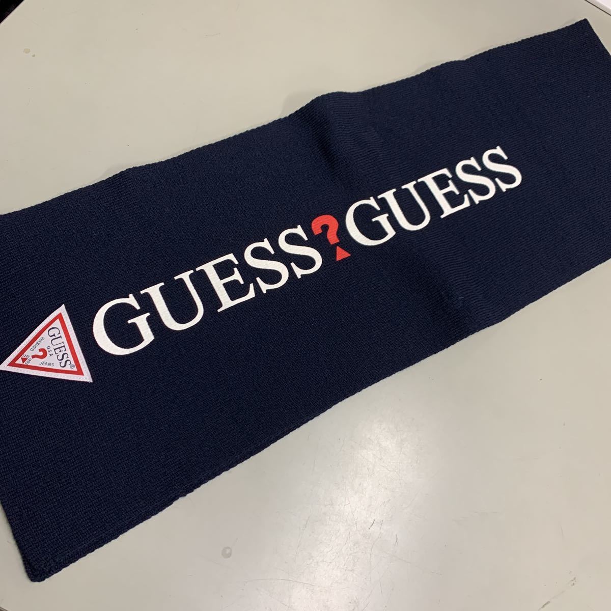 GUESS マフラー ゲス　未使用　新品　ストール　ショール　アクリル　ネイビー　紺色_画像1