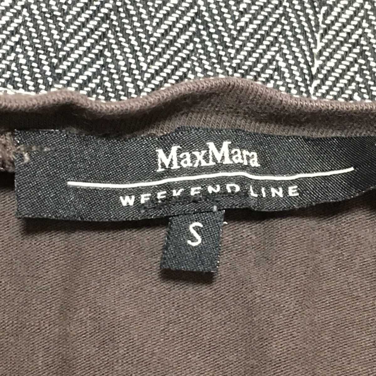 F923TL*Max Mara Max Mara * size S 7 minute sleeve cut and sewn T-shirt long T dark brown lady's casual simple 