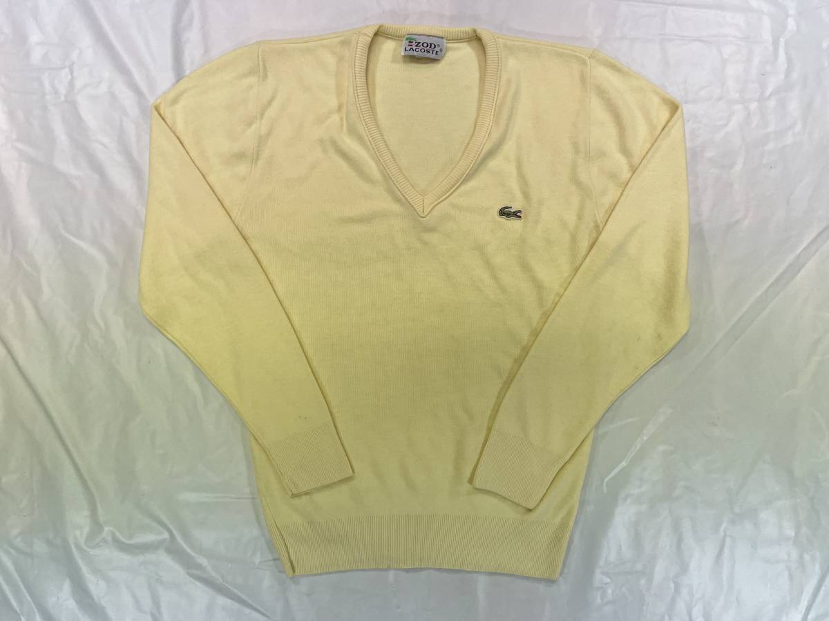 古着 2375 カシミア ラコステ LACOSTE IZOD カーディガン セーター ビンテージ オリジナル vintage 70 80 90 old オールド USA_画像1