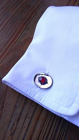 * рубин серебряный производства Thai балка запонки 3 позиций комплект * булавка для галстука запонки комплект 