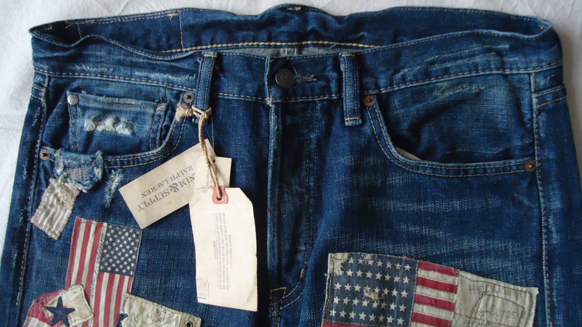 DENIM & SUPPLY RALPH LAUREN Flag Patch Jeans 33 X 32 %off ラルフ・ローレン デニム & サプライ ゆうパック（おてがる版） 匿名配送_画像5