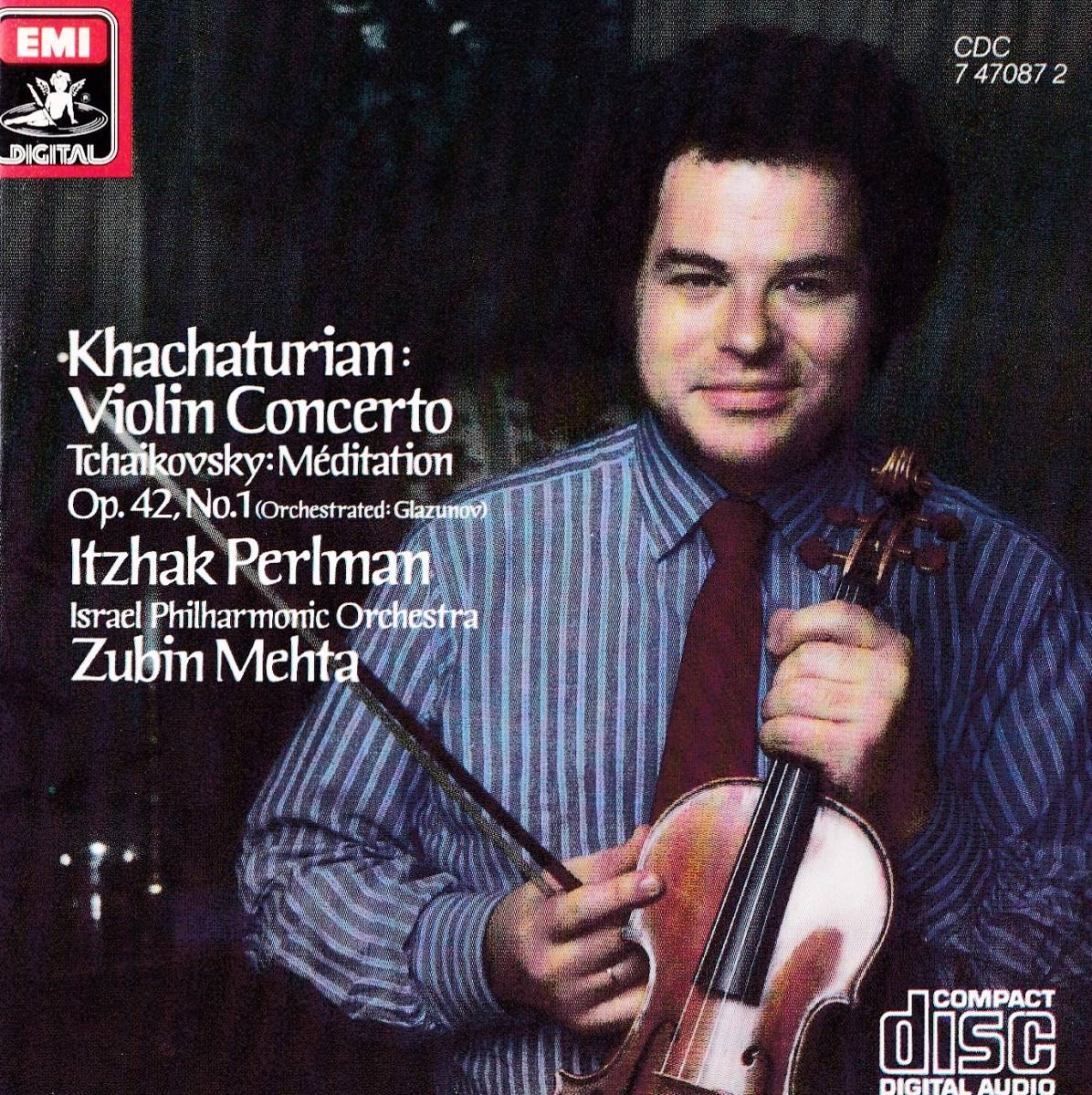 廃盤超希少 初期UK盤 イツァーク・パールマン ハチャトリアン ヴァイオリン協奏曲 チャイコフスキー 瞑想曲 Op.42-1_画像1