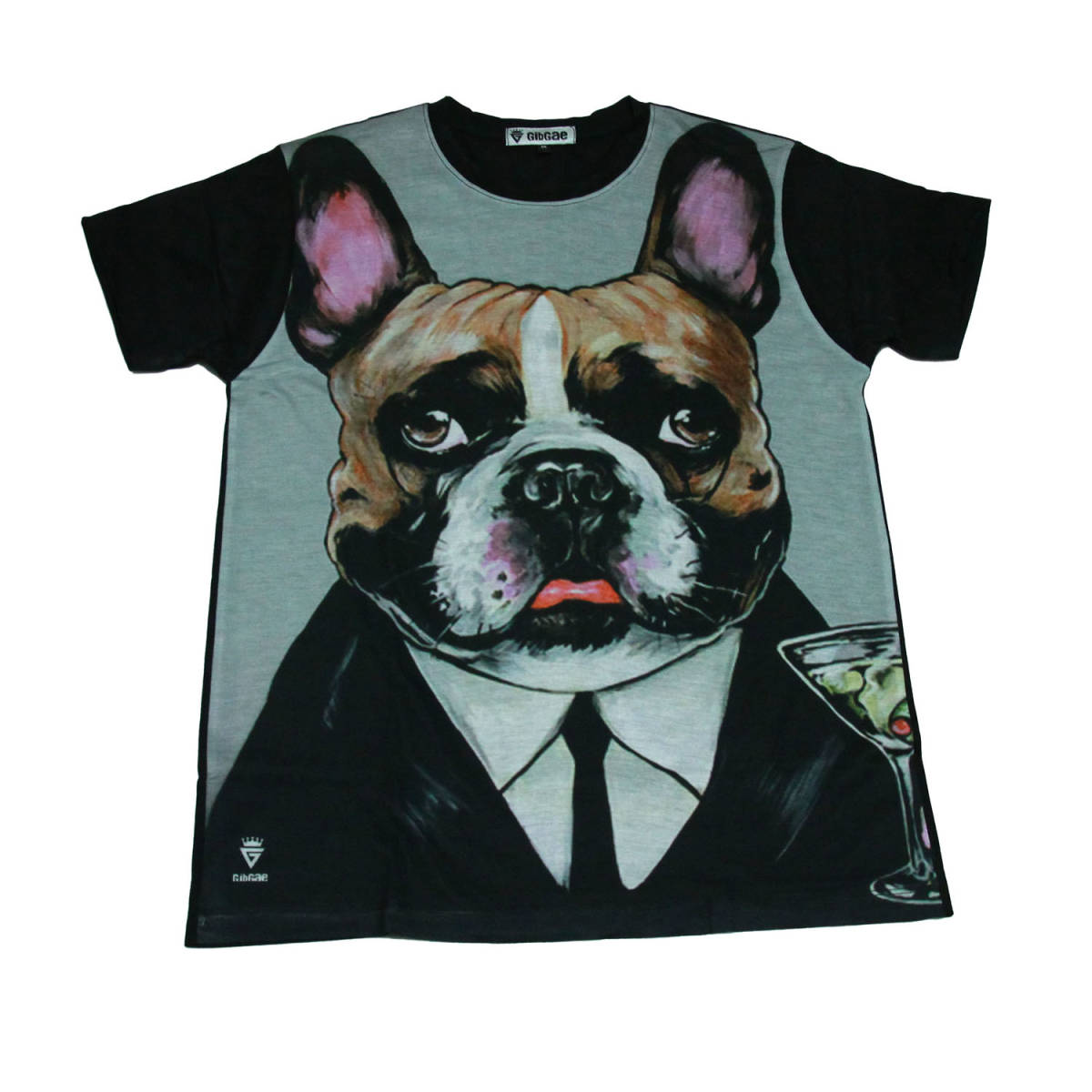 フレンチブルドッグ 犬 ペット インパクト アニマル お洒落 ストリート系 デザインTシャツ おもしろTシャツ メンズ 半袖★M664M_画像1