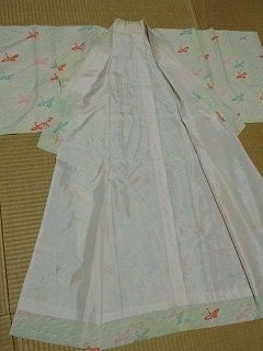  ребенок . длинное нижнее кимоно девочка ... белый цвет журавль длина 113cm б/у kona11*..*