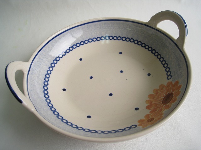 ドイツの手作り陶器 取っ手付き皿 ブレッドトレー _画像4