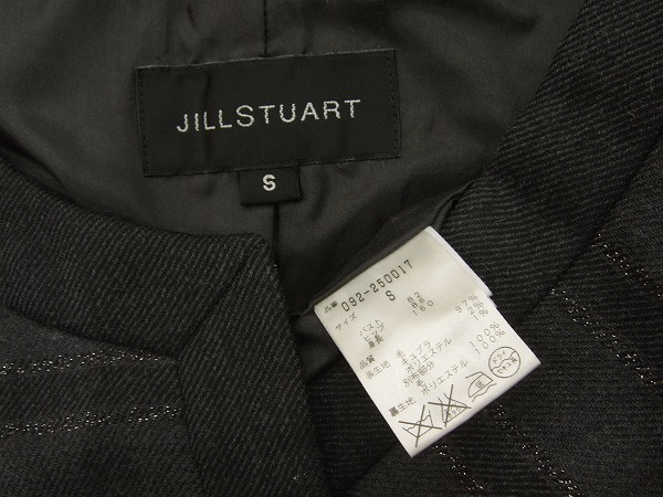 UM極美品★ジルスチュアート*JILL STUART★グレー*黒★ボーダー柄★ノーカラージャケット★Sサイズ(7・36号)/レディース_画像4