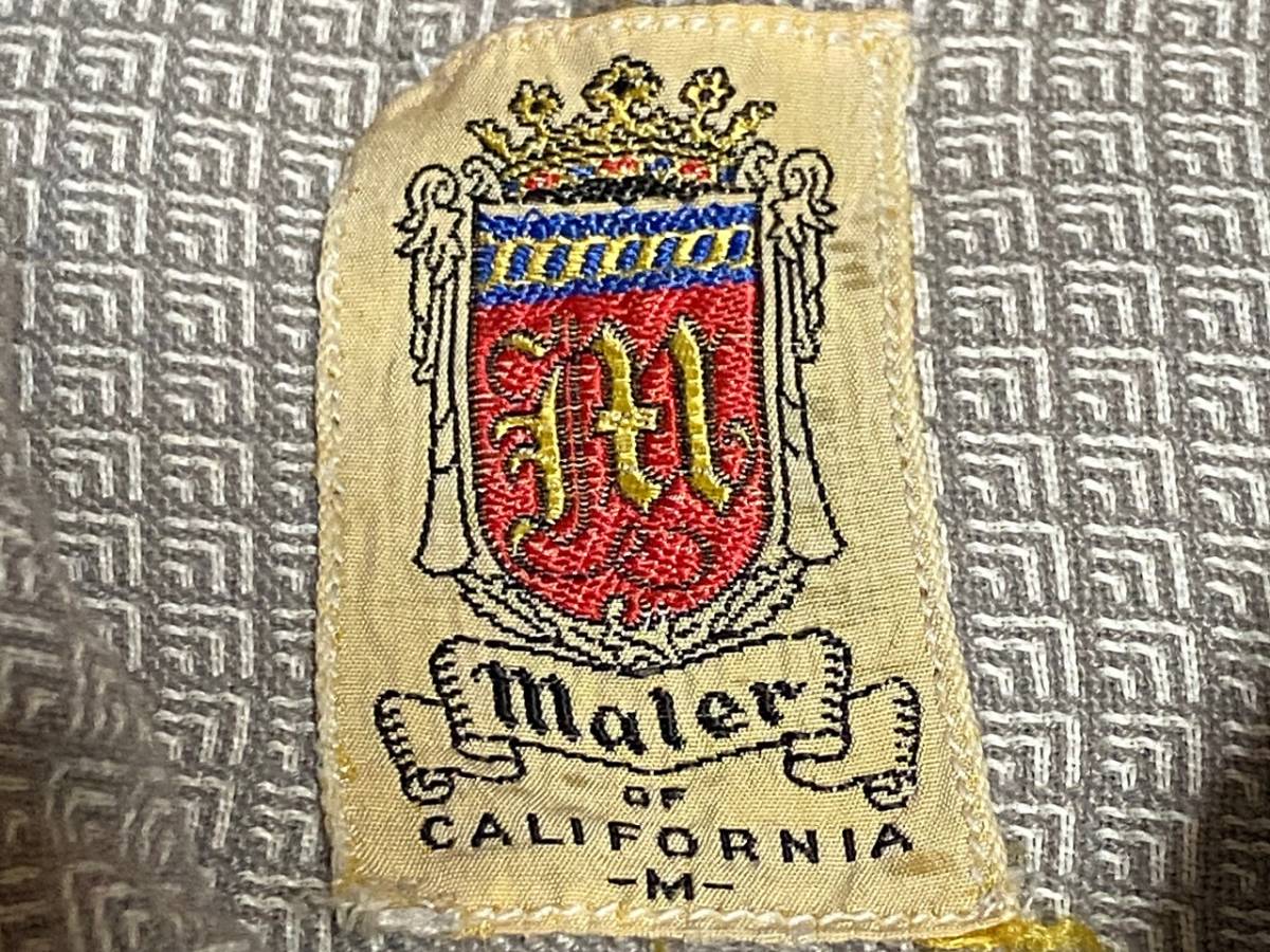 ★珍しい総織柄の1枚★Made in USA製アメリカ製maler of CALIFORNIAマラーオブカリフォルニアビンテージレーヨンギャバシャツ50s50年代M_画像9