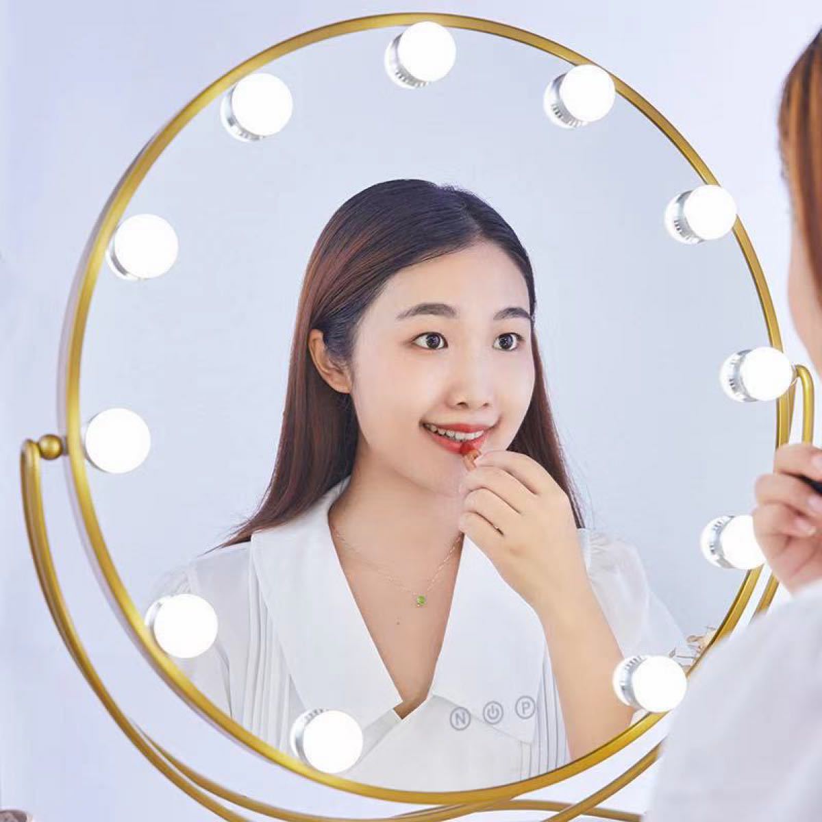 女優ミラー 人気 LED ハリウッドミラー 電球風 ゴールド50cm