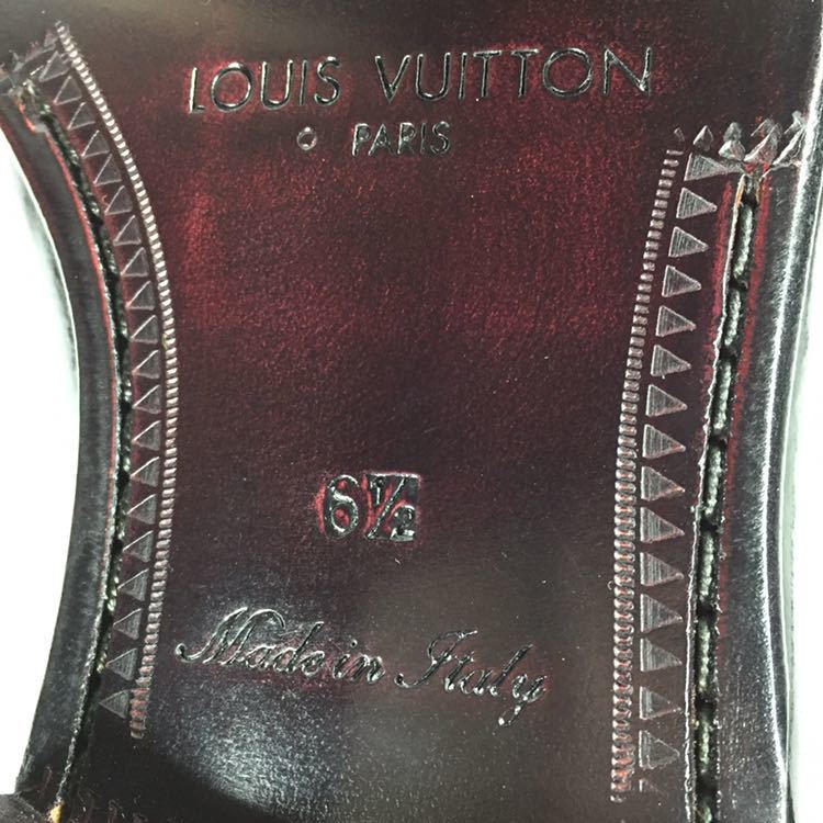 未使用品【ルイヴィトン】本物 LOUIS VUITTON 靴 25.5cm 黒 ホール
