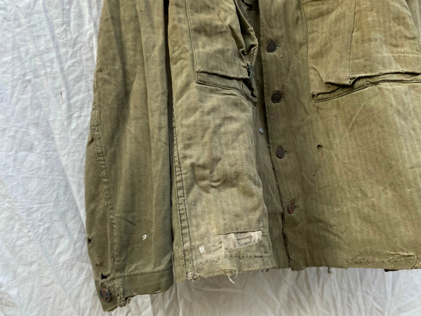 日本の蔵から 退廃的一枚 U.S.ARMY HBT SHIRT JACKET 13 STAR ジャパンヴィンテージ JAPAN VINTAGE 襤褸 クラッシュ物 BORO WW2 30s40s