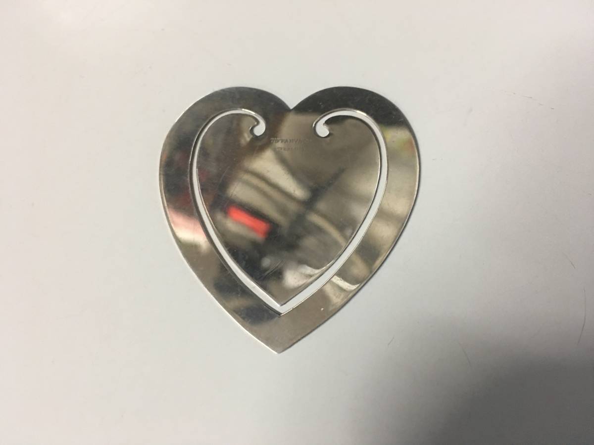 *[ замечательная вещь .]* Tiffany STERLING редкий Heart type в форме сердечка книжка маркер (габарит) . рекламная закладка зажим для денег . ножницы SV925 редкий товар кошелек 