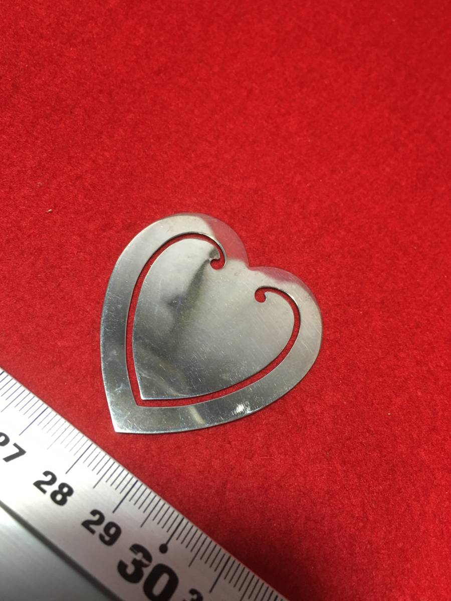 *[ замечательная вещь .]* Tiffany STERLING редкий Heart type в форме сердечка книжка маркер (габарит) . рекламная закладка зажим для денег . ножницы SV925 редкий товар кошелек 