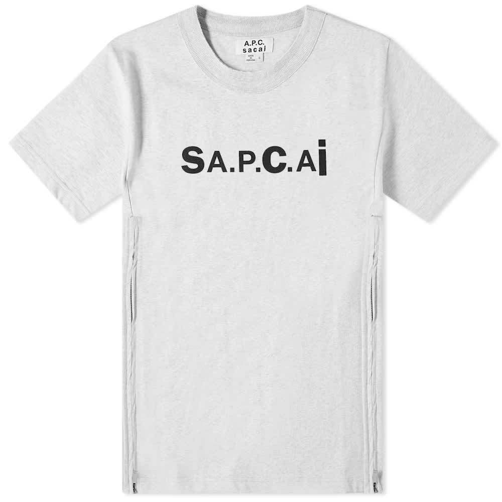 SACAI x APC　Tシャツ　グレー　Mサイズ　新品　サカイ アーペーセー　SAPCAI 半袖 TEE T-SHIRTS
