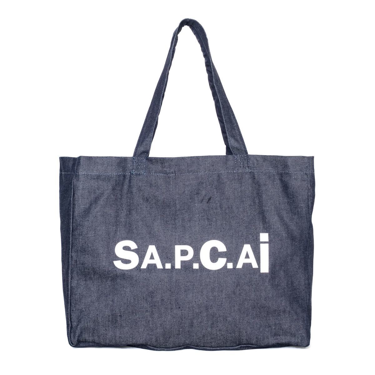サカイ x APC リバーシブル デニムトートバッグ ネイビー sacai サカイ x APC リバーシブル デニムトートバッグ ネイビー sacai
