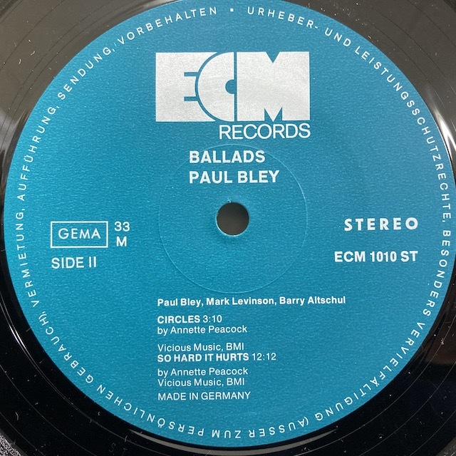 ■即決 Paul Bley / Ballads オリジナル _画像2