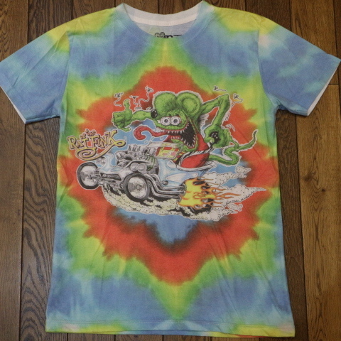 RAT FINK ラットフィンク タイダイ Tシャツ S Ed Roth エドロス キャラクター アメ車 バイク アメコミ mooneyes ロゴ イラスト _画像1