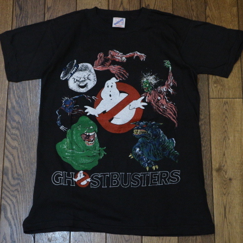 Dead Stock 80s GHOSTBUSTERS パキ綿 Tシャツ S ブラック ゴーストバスターズ キャラクター 映画 ムービー ヴィンテージ_画像1