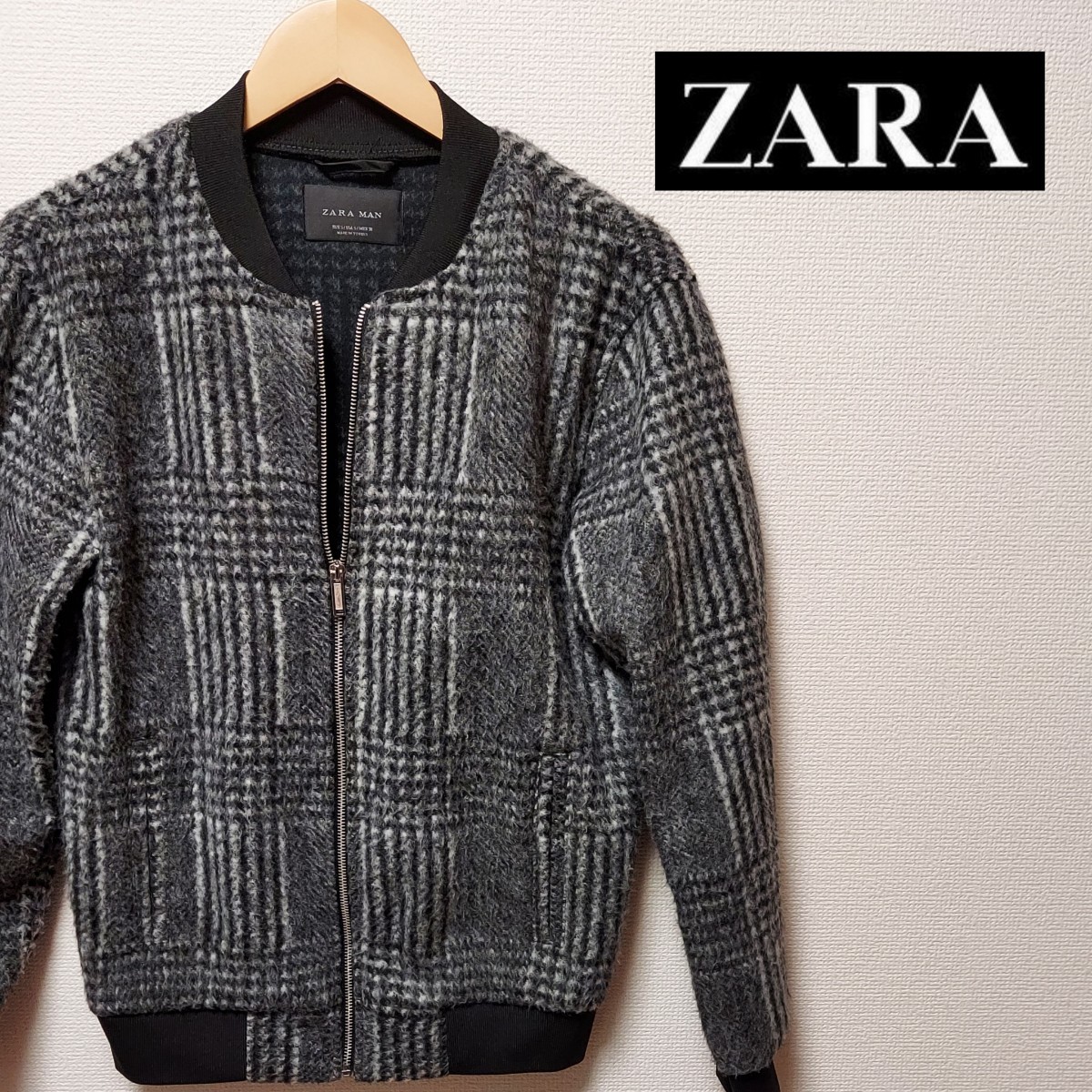 Paypayフリマ Zara Man メンズ Usa Sサイズ ｍ程度 ザラ ジャケット チェック柄 起毛