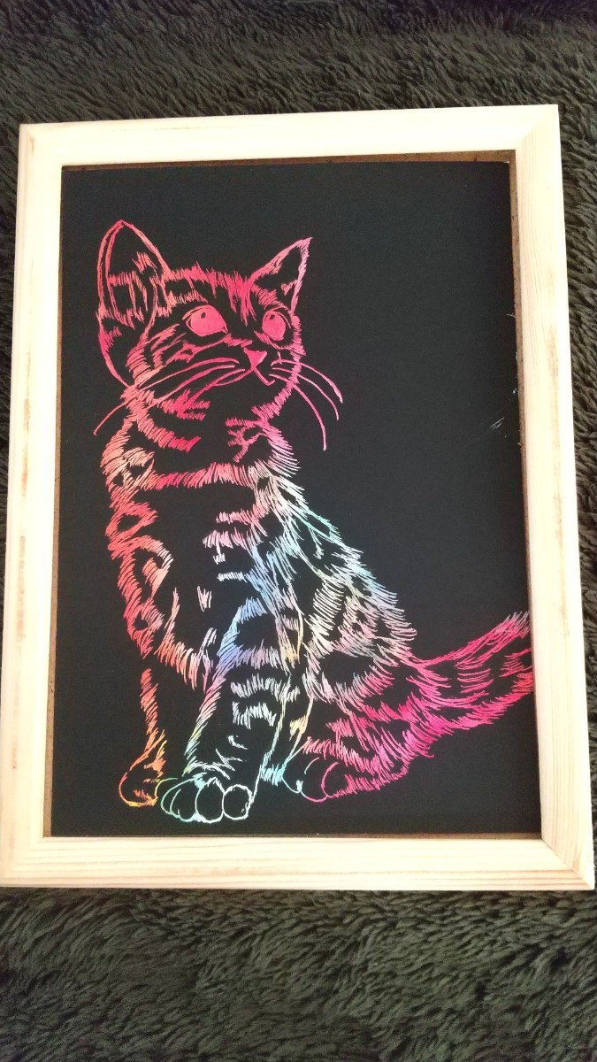 Paypayフリマ 手描きイラスト 猫 スクラッチボード Paypayフリマ 手描きイラスト 猫 スクラッチボード