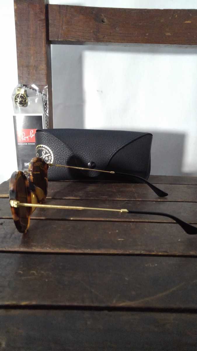 Ray-ban sunglass ROUND FLECK RB2447F tortoiseshell pattern　レイバン　サングラス　メタルフレーム 鼈甲柄　ラウンドタイプ ビンテージ_画像3