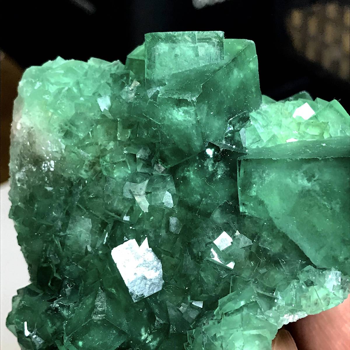 緑色六面体蛍石・331g（マダガスカル産鉱物標本）_画像3