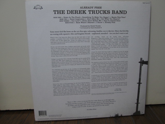 US-original Already Free 2LP[Analog] デレク・トラックス・バンド Derek Trucks Band アナログレコード（Tedeschi Trucks Band) vinylの画像2